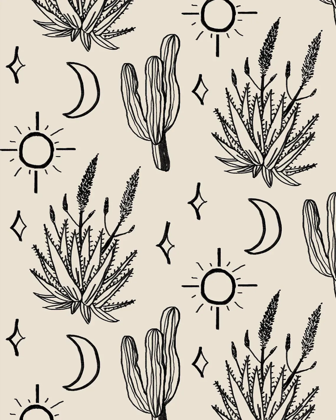 Desert Sky Wallpaper, large pattern, sand and black