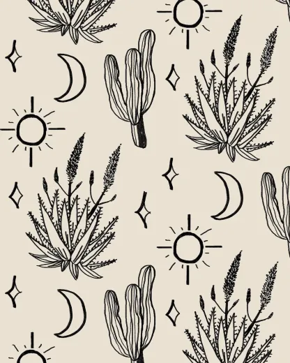 Desert Sky Wallpaper, large pattern, sand and black
