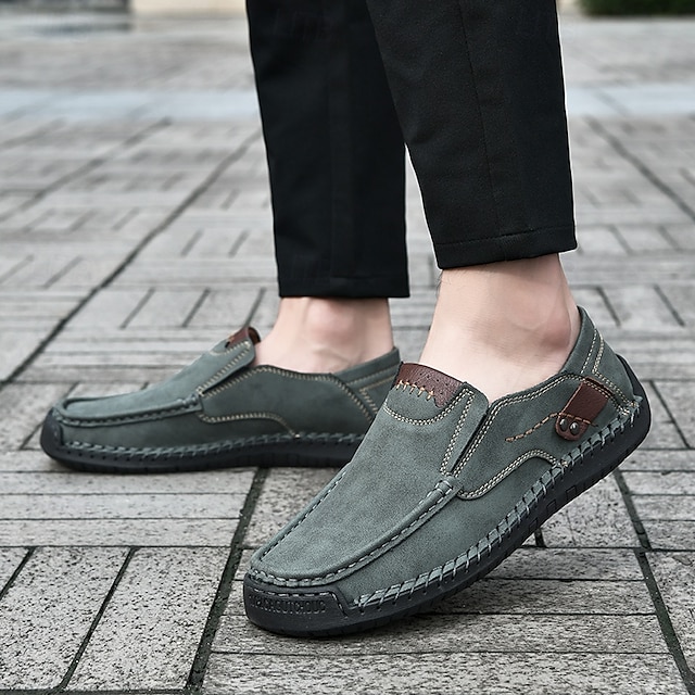 Men's Casual Slip-On Loafers, Lightweight Breathable Faux