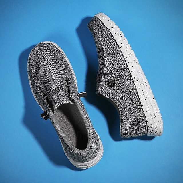 Men's Grey Knit Casual Shoes, Lightweight Breathable Upper, Cushioned Comfort Sole, Modern Casual Style for Daily Wear & Travel