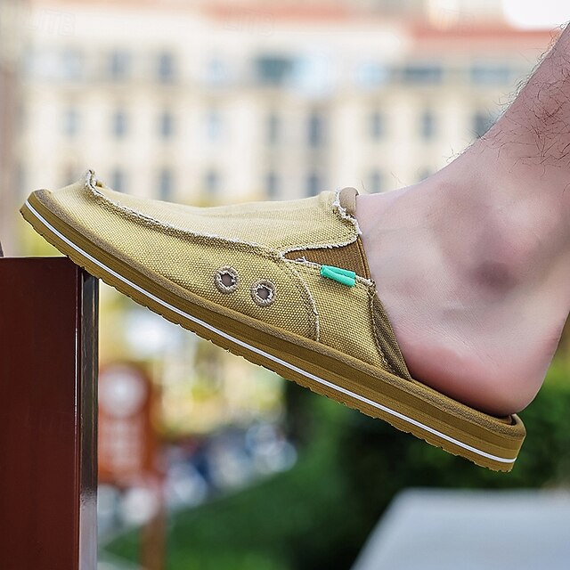 Men's Canvas Slip-On Loafers – Lightweight Comfortable