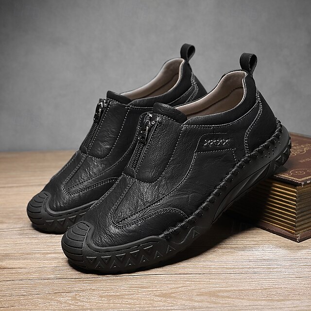 Men's Brown Slip-On Casual Shoes with Non-Slip Sole,-ENJOYHOMETECH