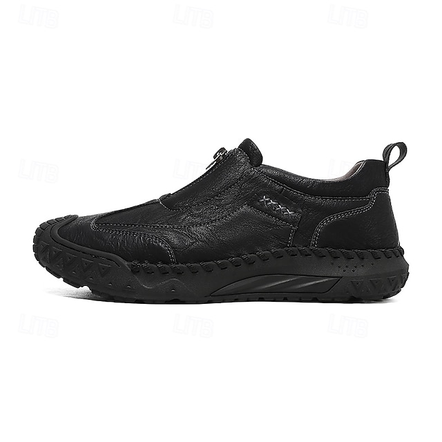 Men's Brown Slip-On Casual Shoes with Non-Slip Sole,-ENJOYHOMETECH