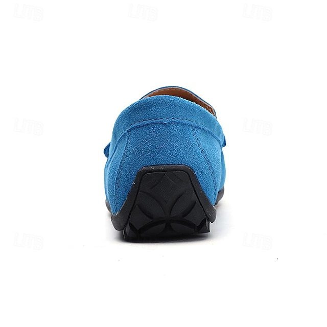 Men's Blue Faux Suede Driving Loafers – Lightweight