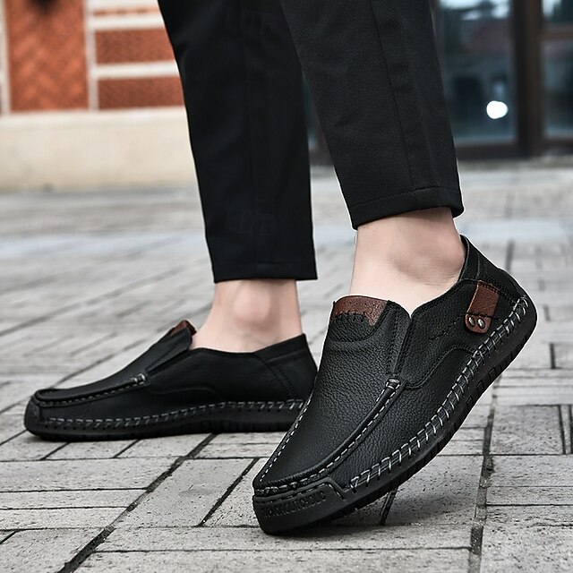 Men's Casual Slip-On Loafers, Lightweight Breathable Faux