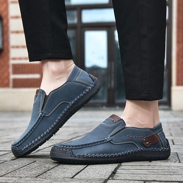 Men's Casual Slip-On Loafers, Lightweight Breathable Faux