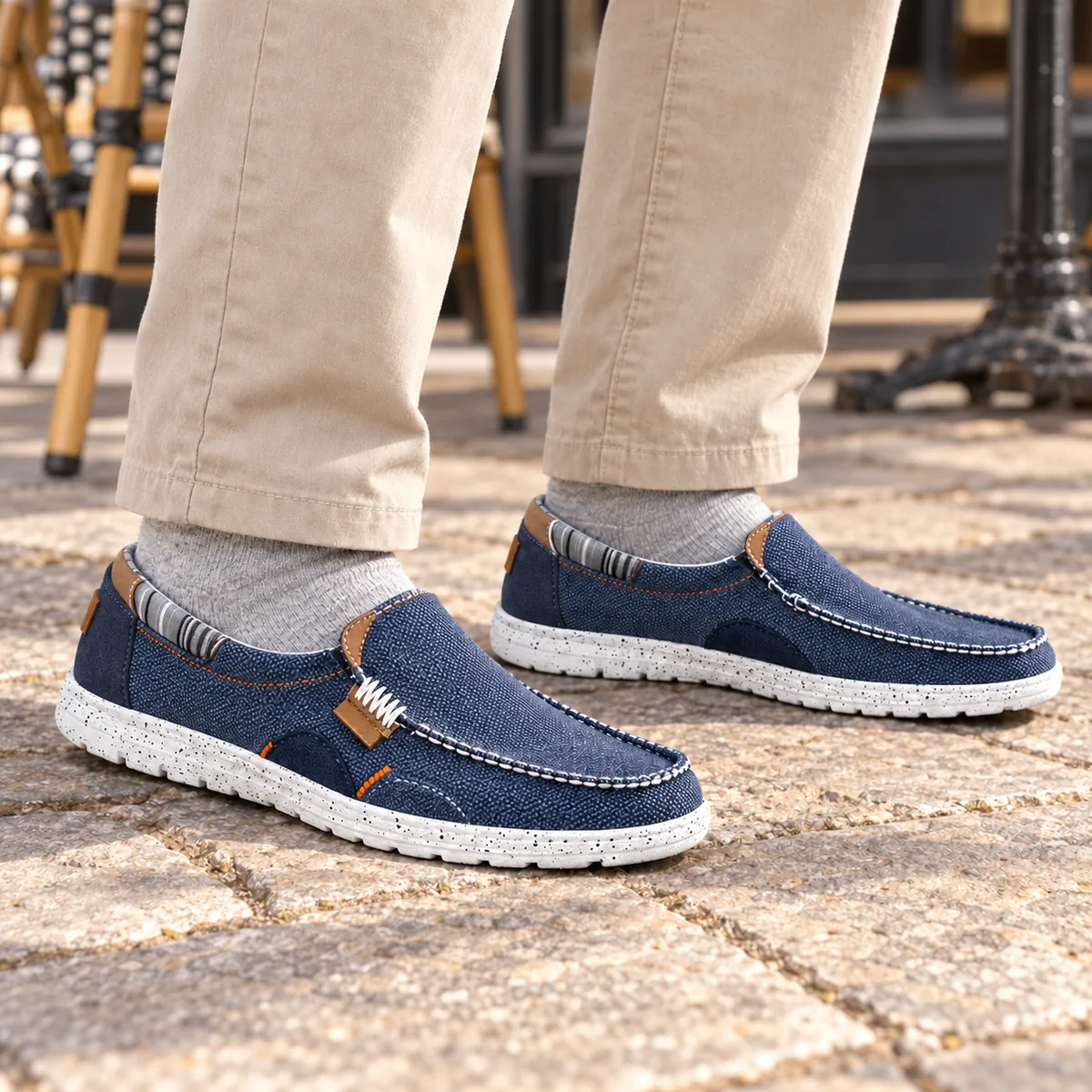 Men's Canvas-Lined Slip-On Loafers