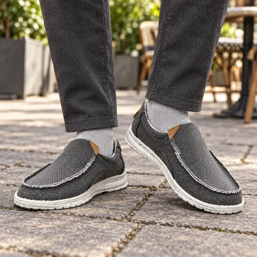 Men's Canvas-Lined Slip-On Loafers