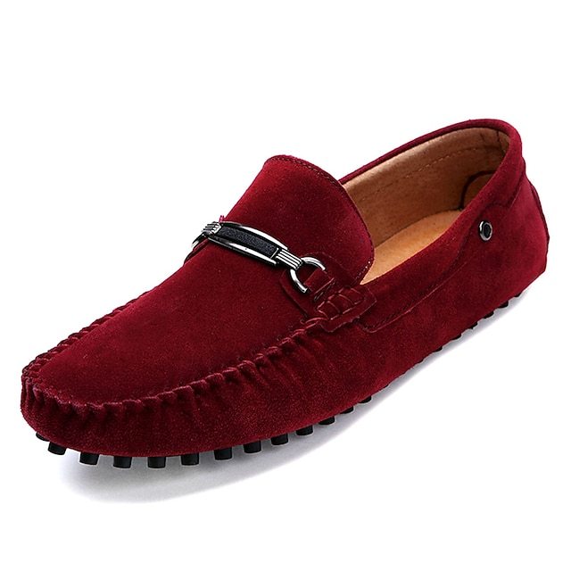 Classic Men's Navy Blue Suede Loafers with Metal Bit Detail