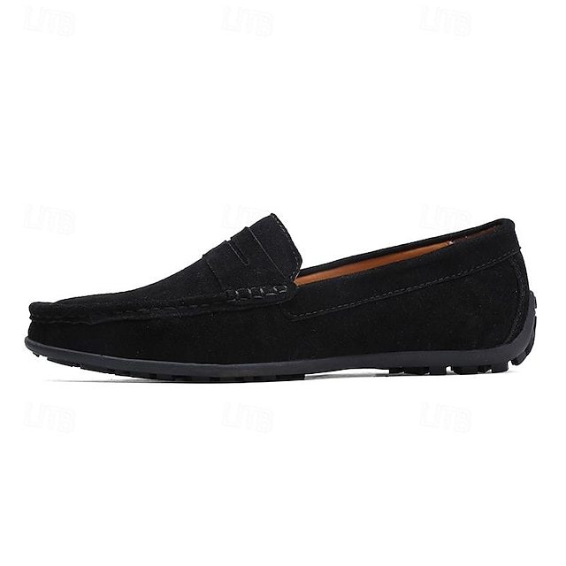 Men's Blue Faux Suede Driving Loafers – Lightweight