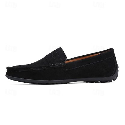 Men's Blue Faux Suede Driving Loafers – Lightweight