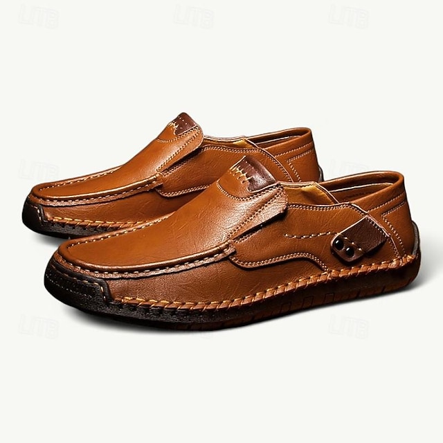 Men's Loafers – Casual Slip-On Moccasins with Stitching-ENJOYHOMETECH