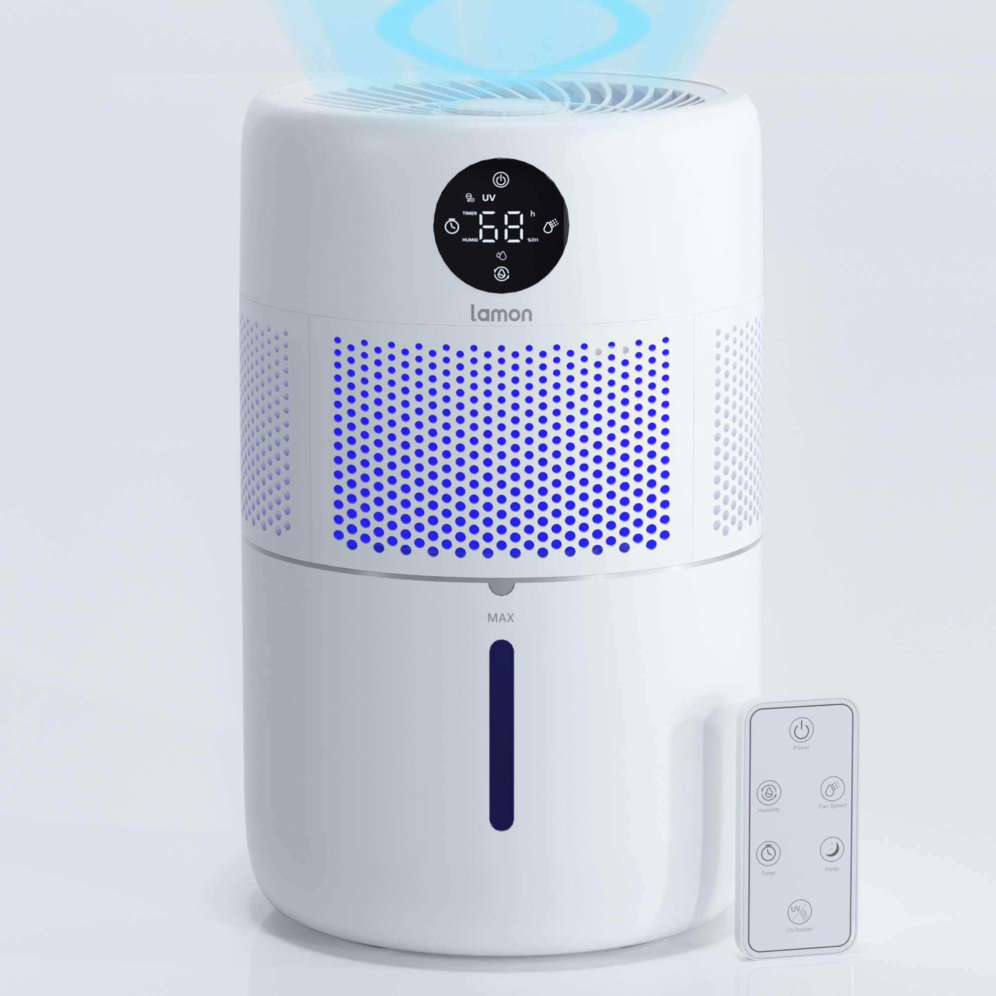 Lamon Humidifiers for Bedroom, 400ml/H Cool Evaporative Humidifier for Home with Anion & Filter, 4.5L Top Fill Humidifiers for Large Room, Quiet Sleep Mode, Essential Oil Diffuser