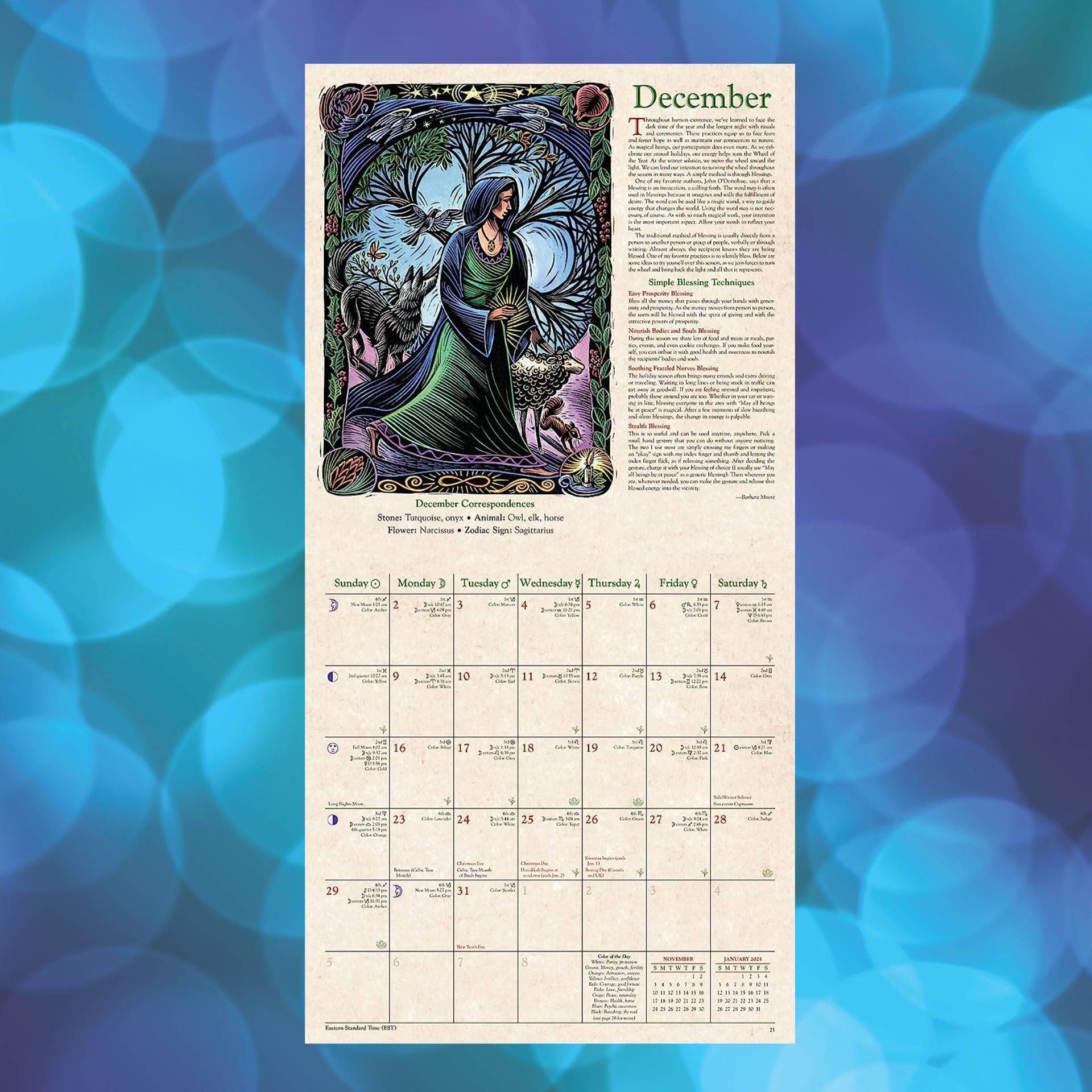 Llewellyn's 2024 Witches' Wall CalendarI 12 x 12 Calend I Moon Phases