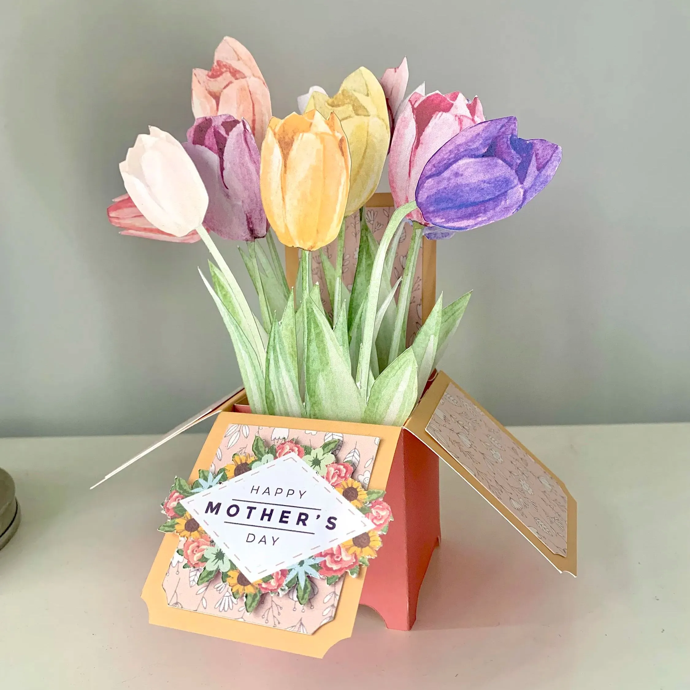 3D Pop Up Handmade Tulip Card