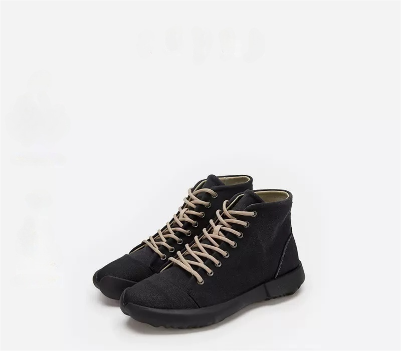Men's High-Top Canvas Shoes with Elastic Fabric, Casual, Simple, Stylish, and Comfortable