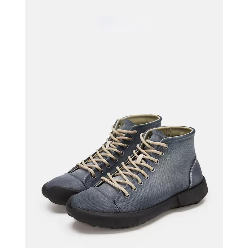 Men's High-Top Canvas Shoes with Elastic Fabric, Casual, Simple, Stylish, and Comfortable
