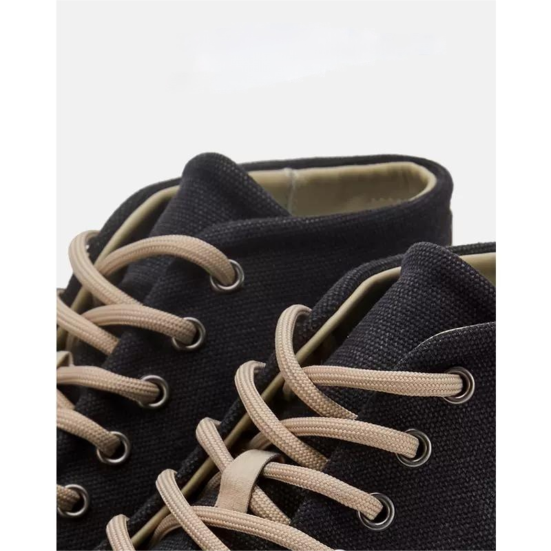 Men's High-Top Canvas Shoes with Elastic Fabric, Casual, Simple, Stylish, and Comfortable
