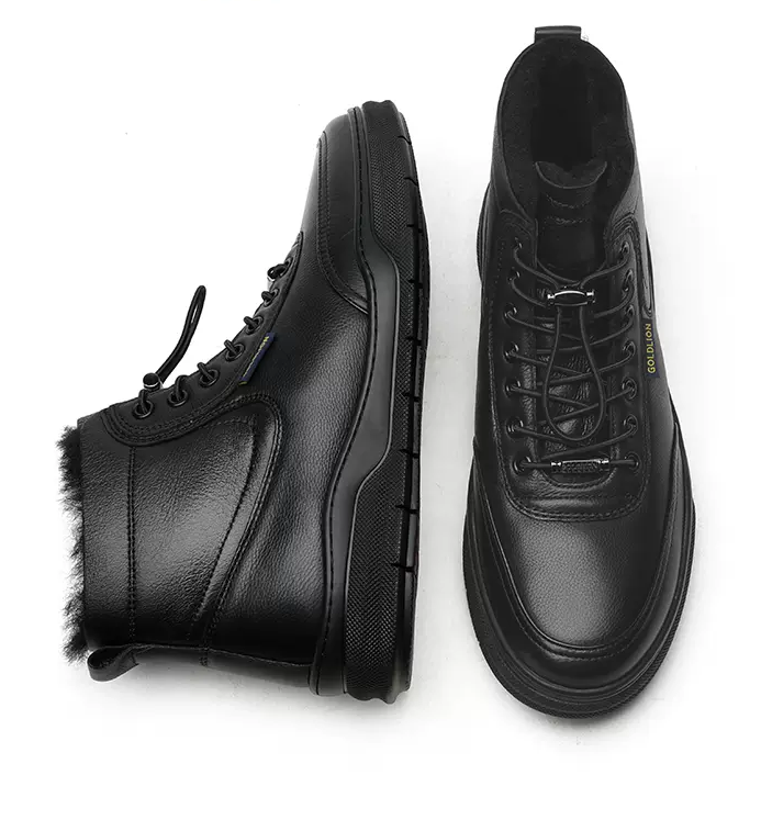 High-top Sheepskin Thickened Plush Outdoor Snow Boots with Thickened Soles and Cotton Lining