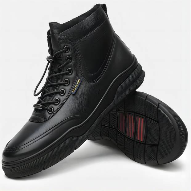 High-top Sheepskin Thickened Plush Outdoor Snow Boots with Thickened Soles and Cotton Lining