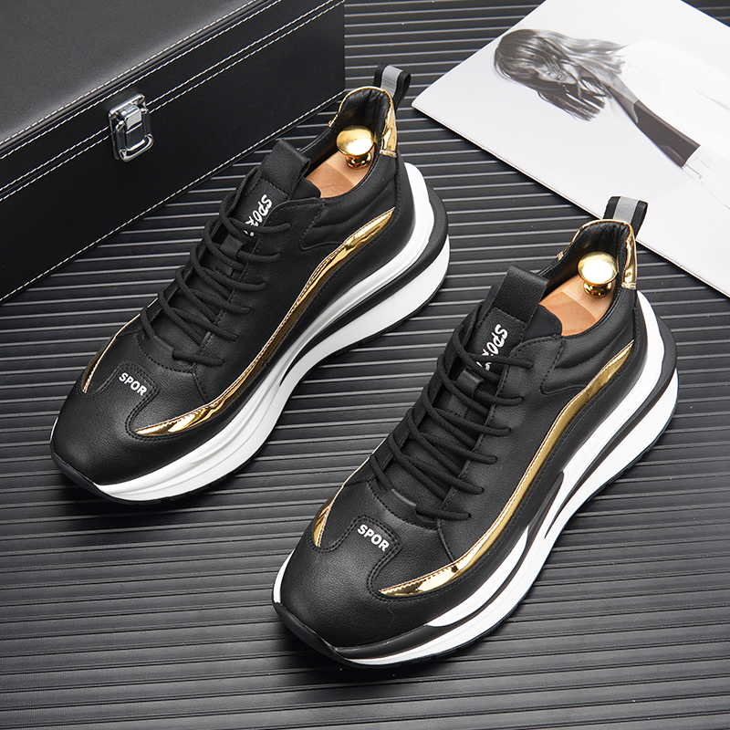 Men's winter sneakers with added lining and increased height, thick-soled for sports and leisure