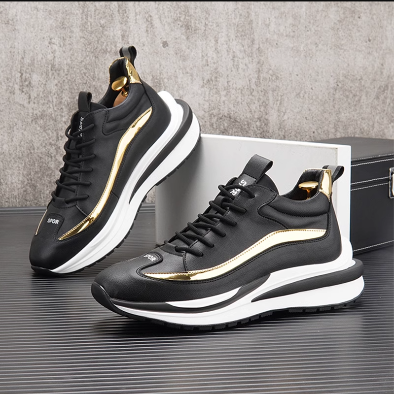 Men's winter sneakers with added lining and increased height, thick-soled for sports and leisure