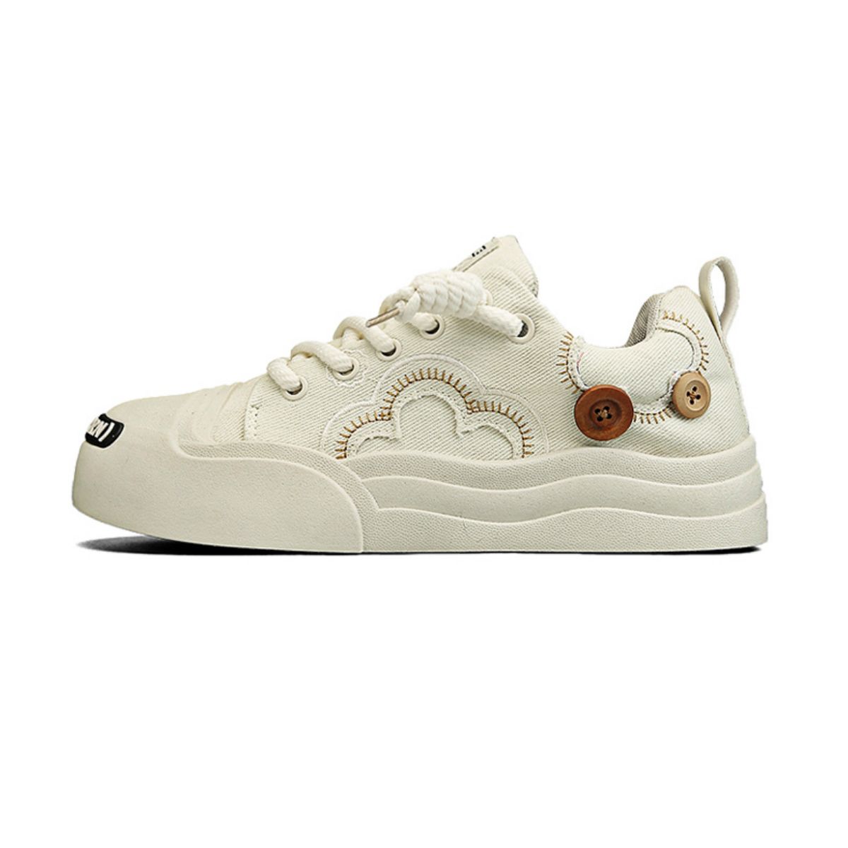 Canvas low cut thick sole sports and leisure board shoes