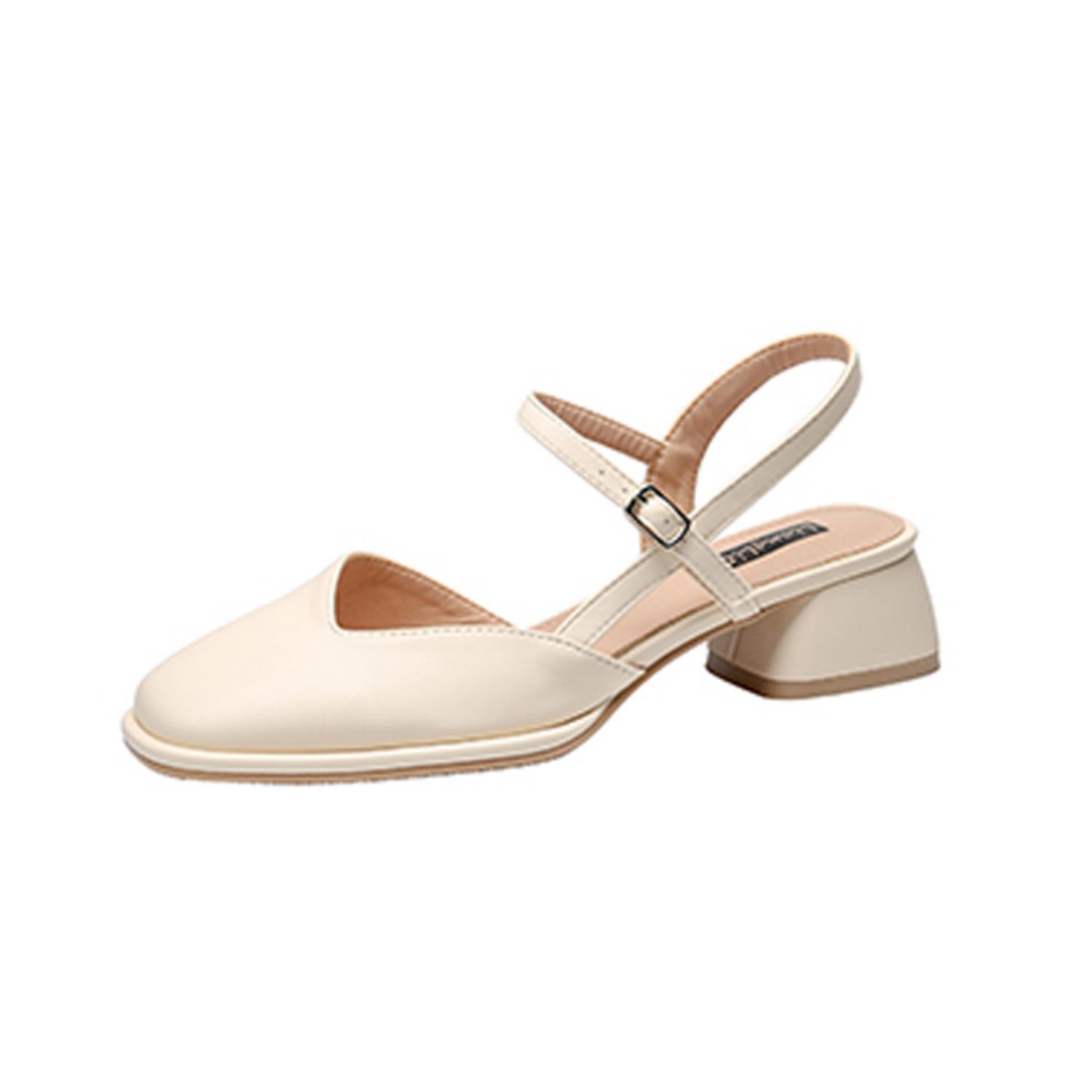 Roman Style Sandals with Square Toe, Thick Heel, and Buckle Strap