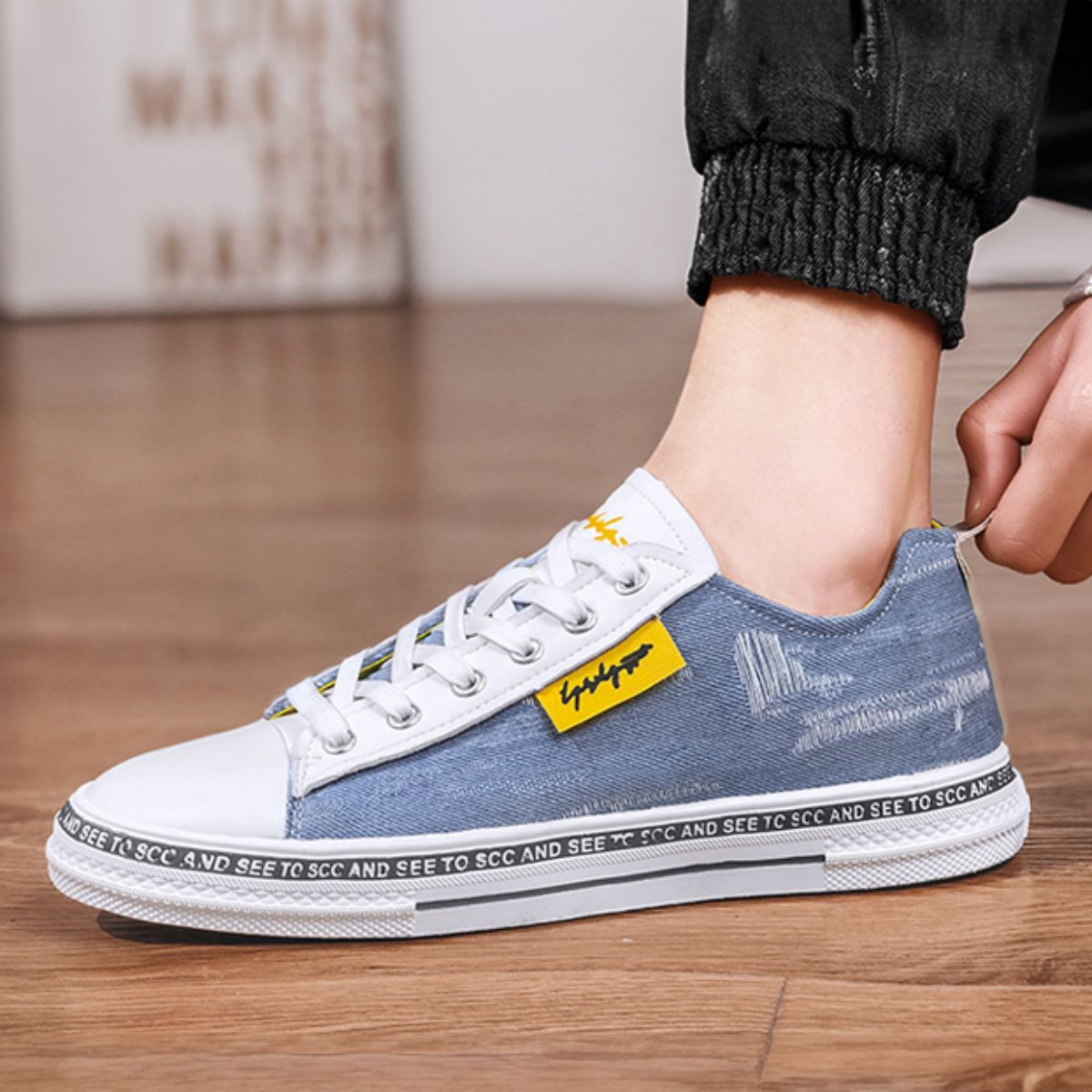 Versatile Casual Winter Canvas Shoes - Harajuku Style Flat Sneakers-blue