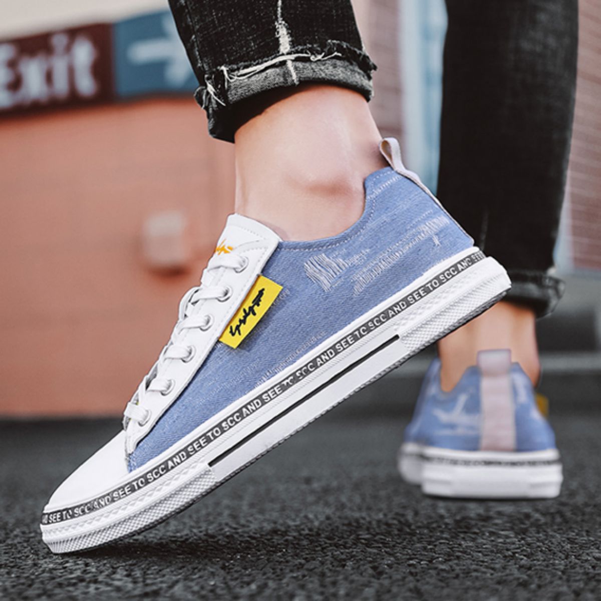 Versatile Casual Winter Canvas Shoes - Harajuku Style Flat Sneakers-blue