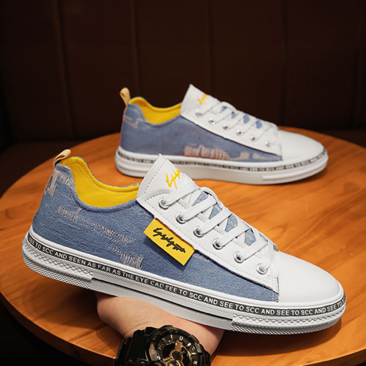 Versatile Casual Winter Canvas Shoes - Harajuku Style Flat Sneakers-blue