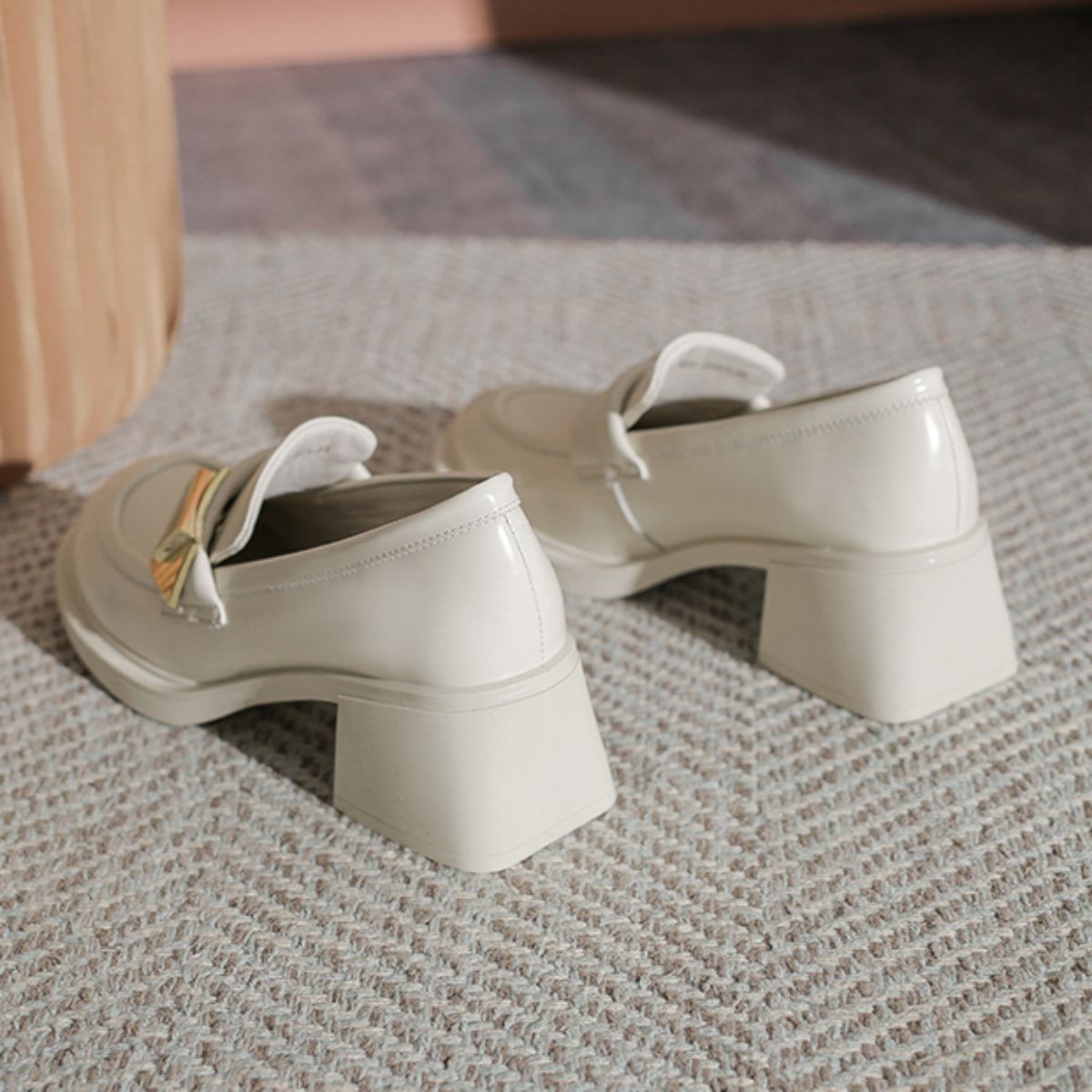 Vintage British Style White Mary Jane Loafers - Classic and Timeless
