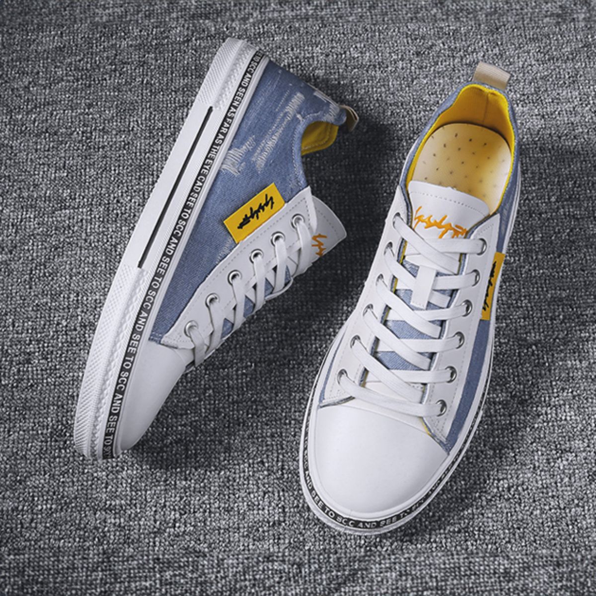 Versatile Casual Winter Canvas Shoes - Harajuku Style Flat Sneakers-blue