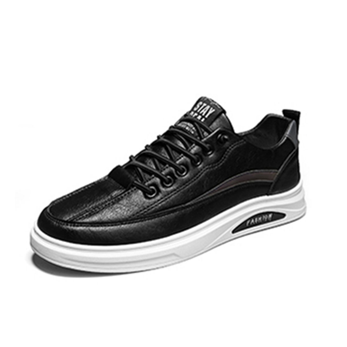 Leisure Sports Men's Flat Casual Sneakers-Black