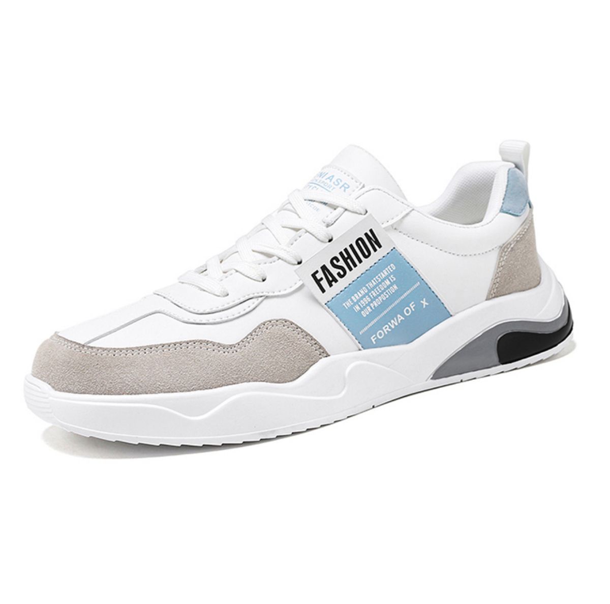 Versatile and Trendy White Sneakers - Casual Sporty Skate Shoes-blue