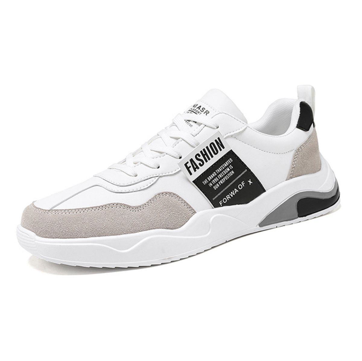 Versatile and Trendy White Sneakers - Casual Sporty Skate Shoes-black