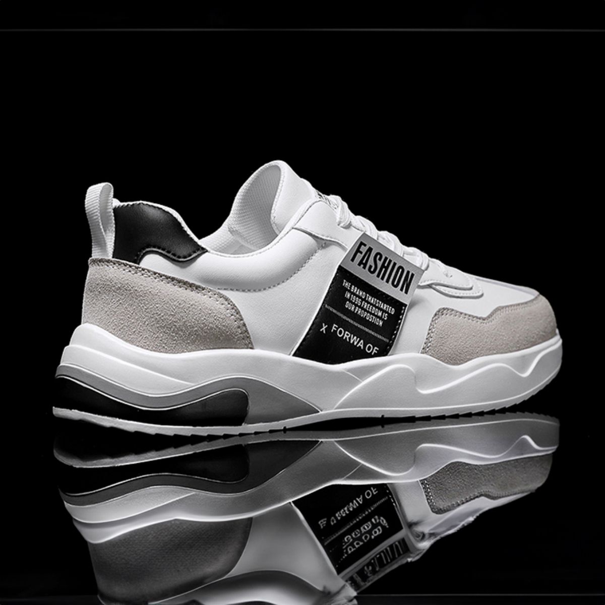 Versatile and Trendy White Sneakers - Casual Sporty Skate Shoes-black