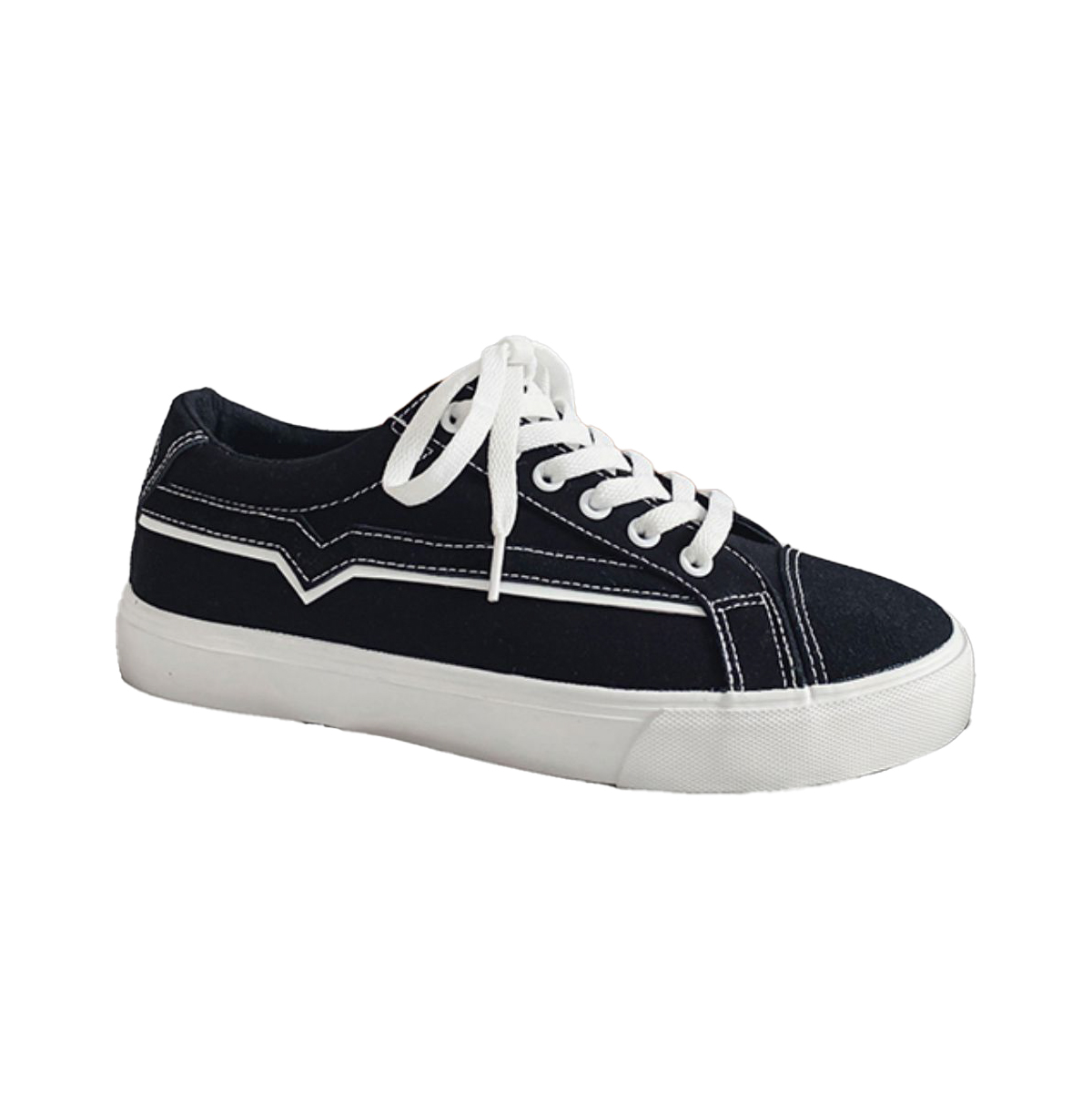 Canvas Skate Shoes for Men - Versatile Casual White Sneakers-black