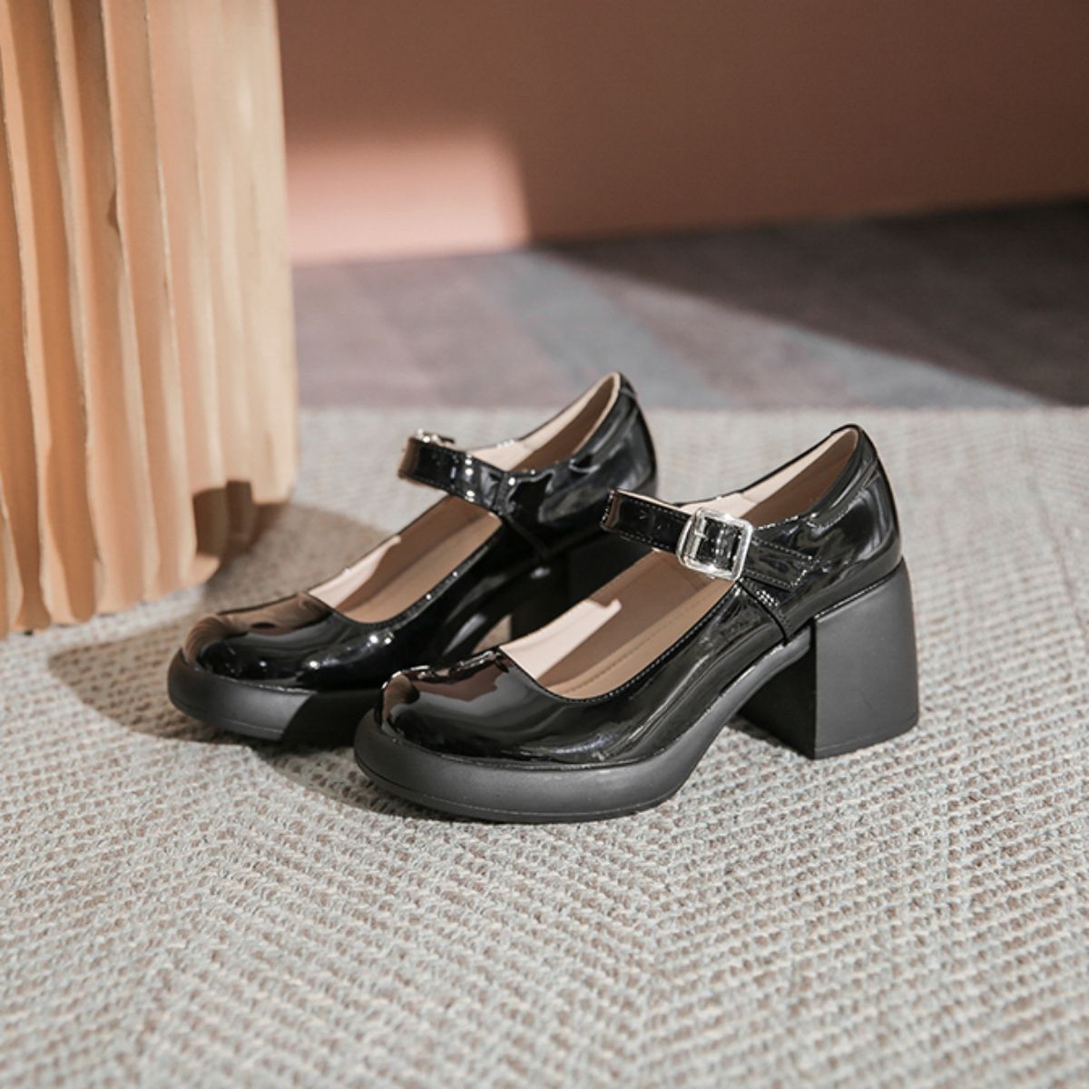 Genuine Leather Mary Jane High Heel Shoes