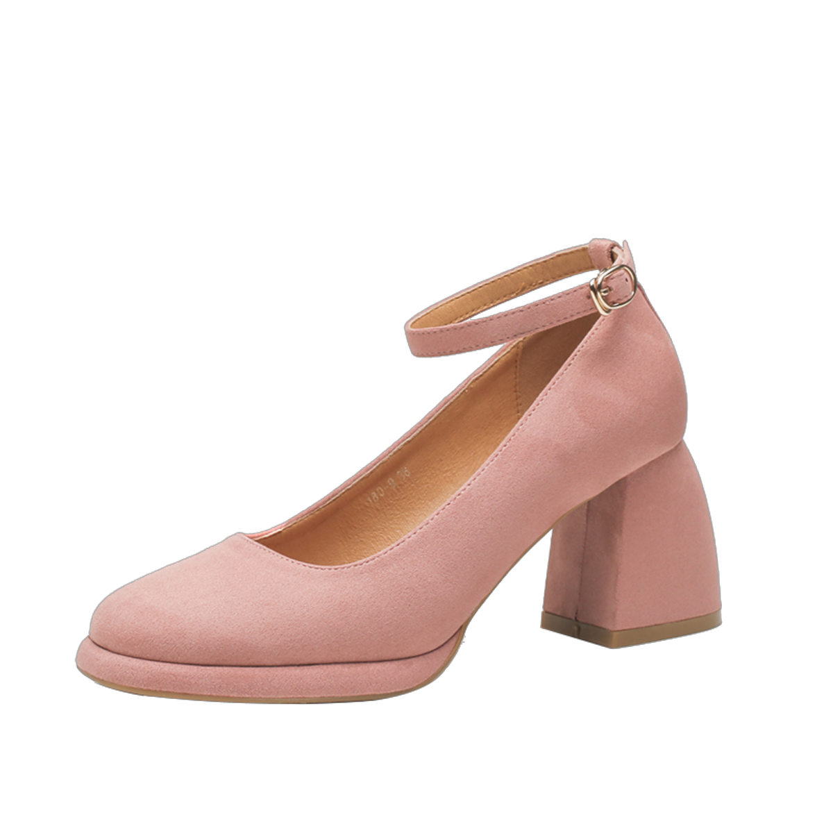 Mary Jane Velvet French Style Chunky Heel Shoes - Versatile Square Toe Low-cut Women's Shoes-pink