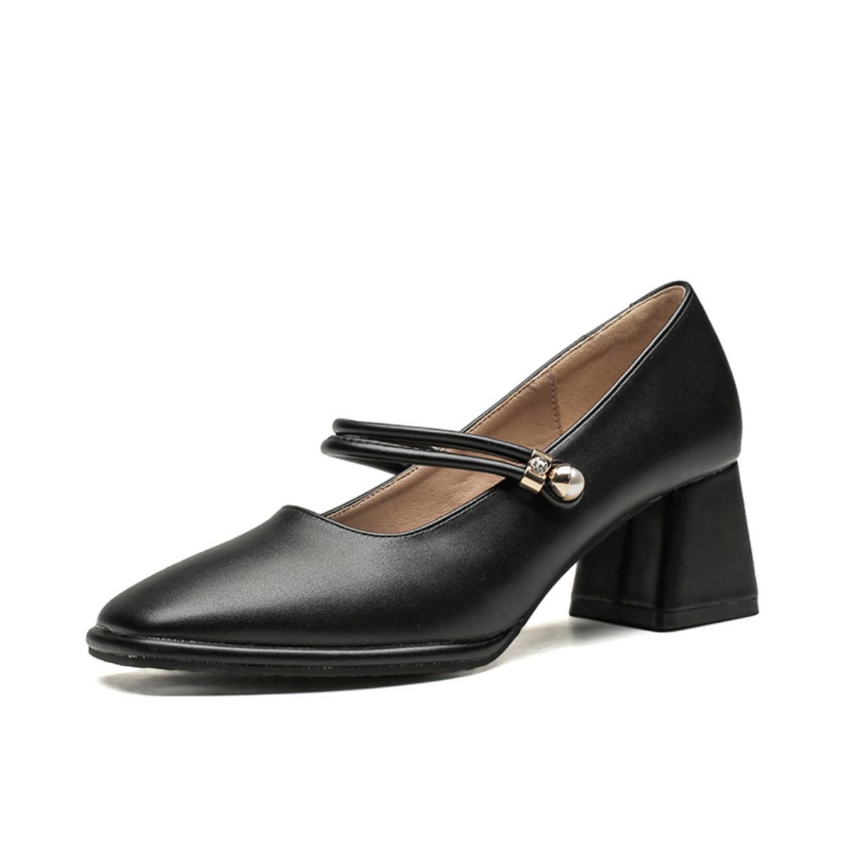 Chunky Heel Versatile Retro Style Square Toe High Heeled Mary Jane Shoes - Classic and Fashionable