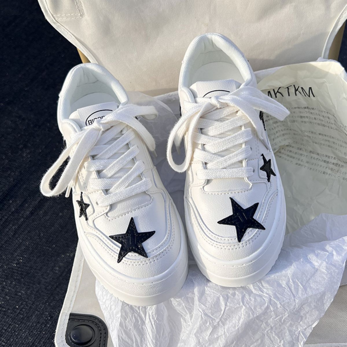 Five pointed white shoes, canvas shoes, versatile casual board shoes