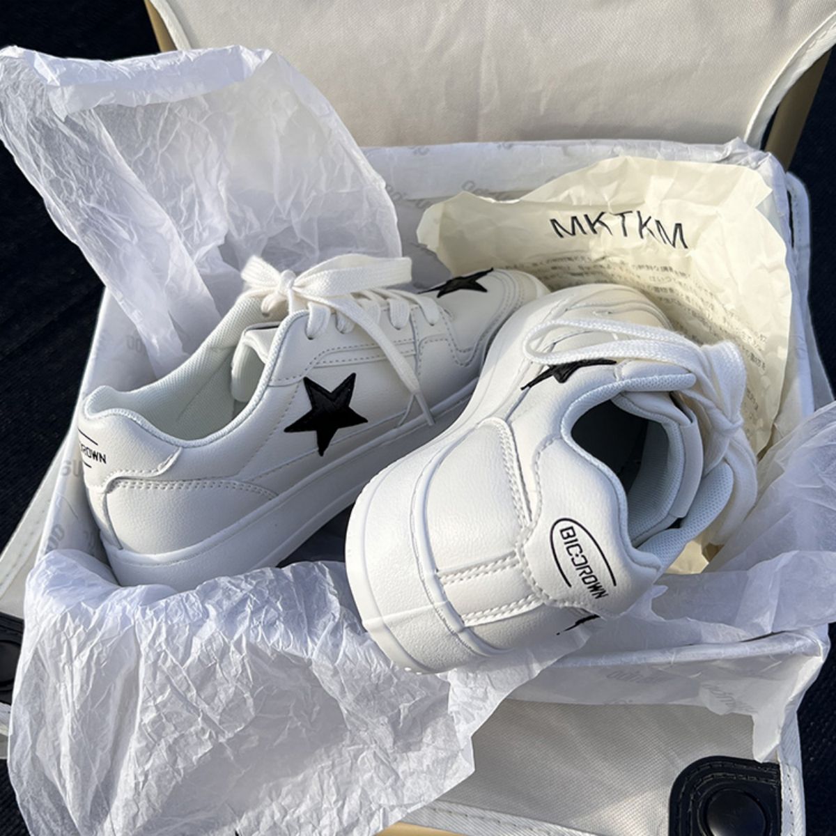 Five pointed white shoes, canvas shoes, versatile casual board shoes