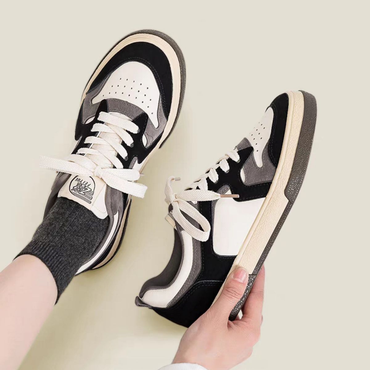 Black-and-white Panda Sports Versatile Casual Little White Shoes
