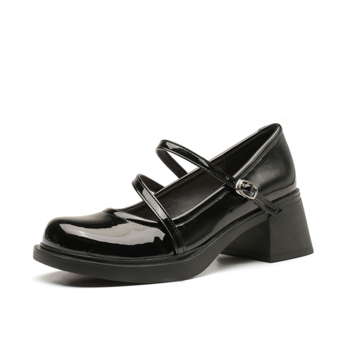 Genuine Leather Small Leather Shoes Mary Jane Shoes-black