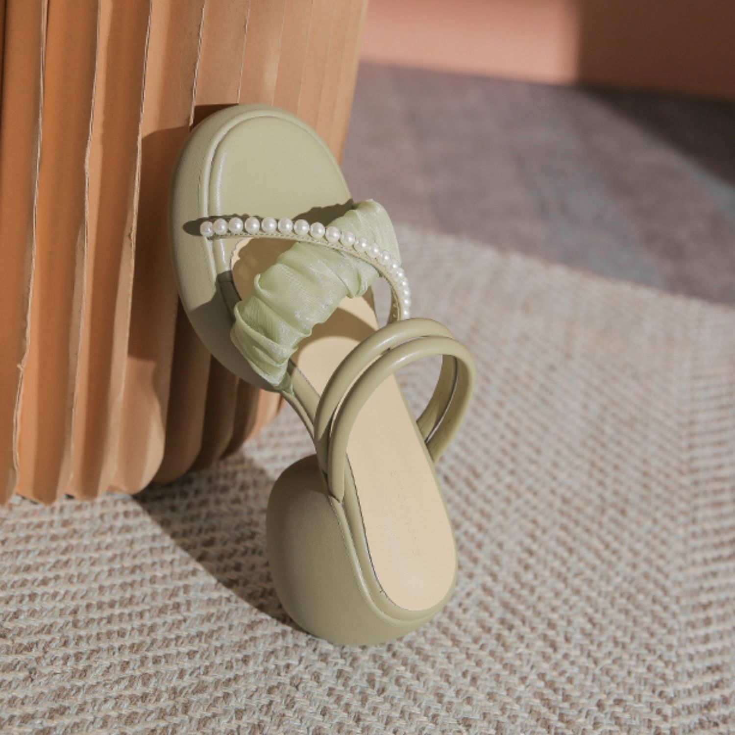 Sheepskin Platform Thick-soled Chunky Heeled Sandals - Women's Summer Slippers