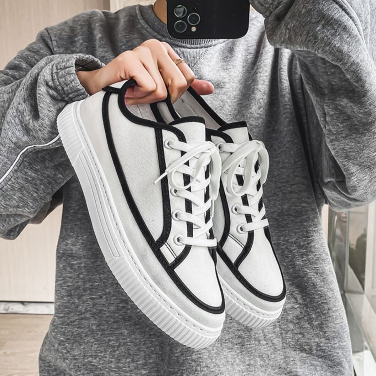 Canvas men's casual sports soft sole black cloth shoes