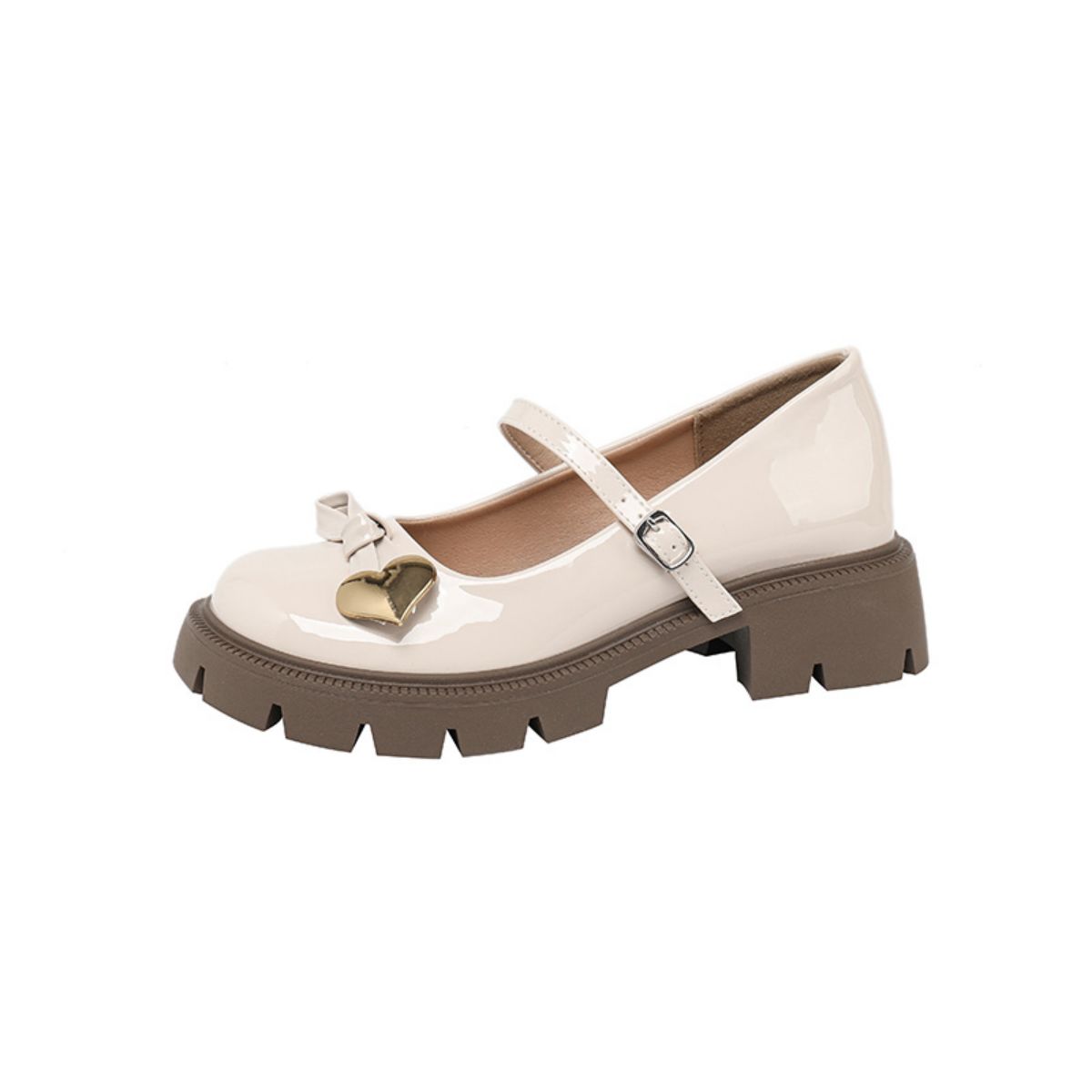 Genuine Leather Retro Thick-Soled Women's Shoes with Height Increase - Small Leather Shoes