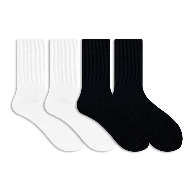 Black and White Monochrome Socks for Breathable Pure Cotton in Autumn and Winter