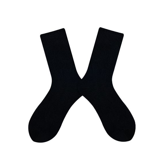 Black and White Monochrome Socks for Breathable Pure Cotton in Autumn and Winter